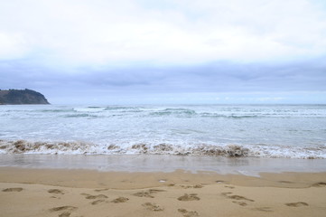Beach of Villaviciosa in Spain