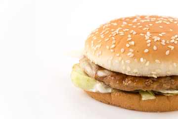 hamburgers on white background