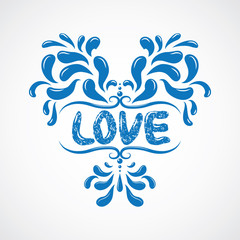 Obraz premium Messy hand drawn romantic poster. Heart resembling shapes ornament