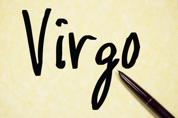 virgo word write on paper