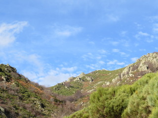 Fototapeta na wymiar Vue panoramique depuis la Croix de Bauzon, Ardeche, Provence, France