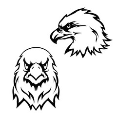 Eagles head logo emblem template set mascot symbol for business