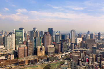 Fototapeta na wymiar Osaka Cityscape from above