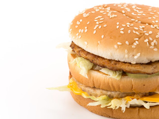 hamburgers on white background