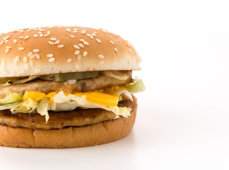 hamburgers on white background