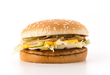 hamburgers on white background