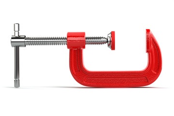 Clamp compression tool isolated on white.