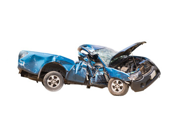 truck crash isolated on white