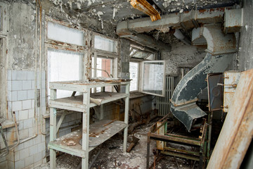 Kitchen in school of Pripyat, Chernobyl