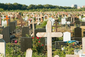Rostov - on - Don, Russia - August 08, 2015: Rostov - on - Don central cemetery is founded in 1972...