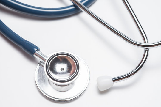 Blue Stethoscope On White Background