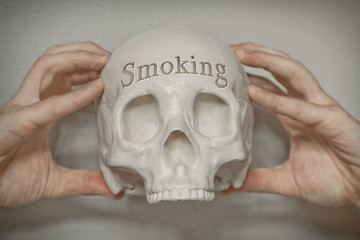 Skull Engraving Smoking