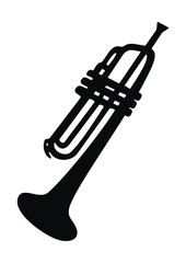 Fototapeta na wymiar trumpet, black silhouette