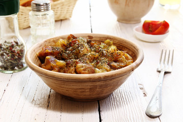 Braising meat with Italian herbs