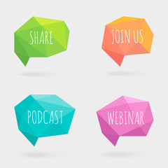 Polygonal Speech Bubbles or Talk Balloons with Shadows