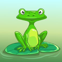 Funny cartoon frog