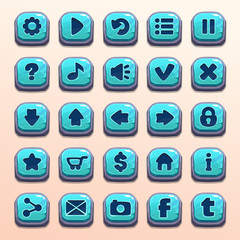 Blue stone vector buttons