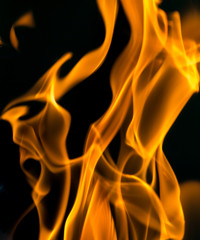 fire on black close up abstract background