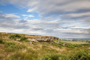 View of Shaftoe Craggs, Northumberland. England,UK.