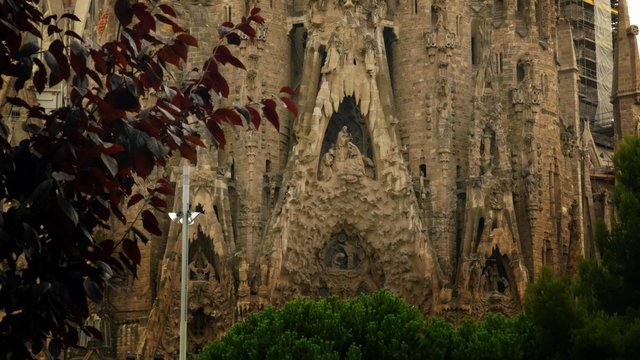 Sagrada Familia Temple in Barcelona detail