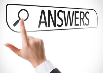 Answers written in search bar on virtual screen