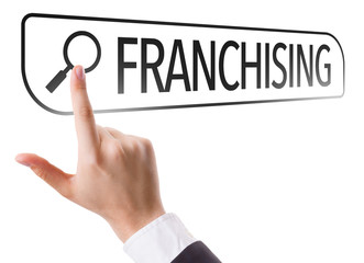 Franchising written in search bar on virtual screen