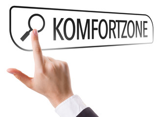 Comfort Zone (in German) written in search bar