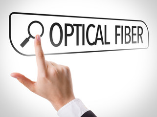 Optical Fiber written in search bar on virtual screen