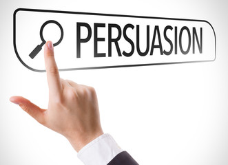 Persuasion written in search bar on virtual screen