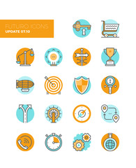 Business metaphors line icons