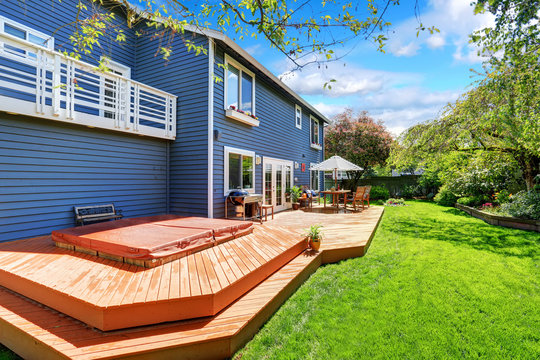 Picture Perfect Back Deck With Covered Seating.