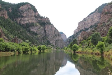 Fototapeta na wymiar River Valley Between Mountains