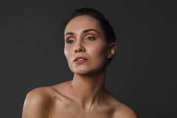 beautiful young woman with healthy face and clean skin 