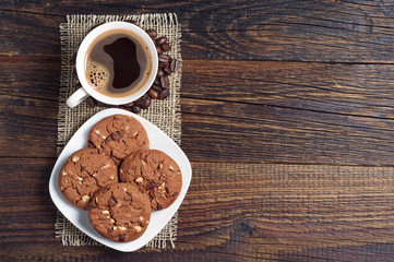 Coffee and chocolate cookies