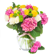 pink  hortensia flowers