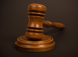 Wooden brown Judges gavel or auction hammer