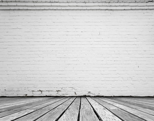  room with white brick