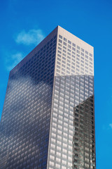 Fototapeta premium Fragment of high tech facade office modern building