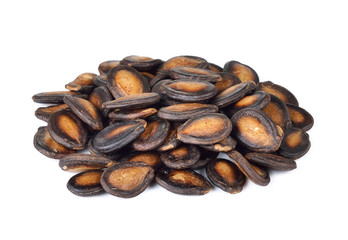 dry watermelon seed on white background