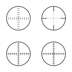 Collection of 4 isolated round crosshairs