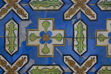 Detail of some typical portuguese tiles