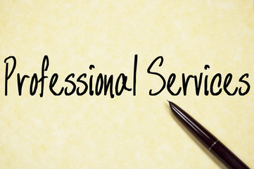 professional services text write on paper