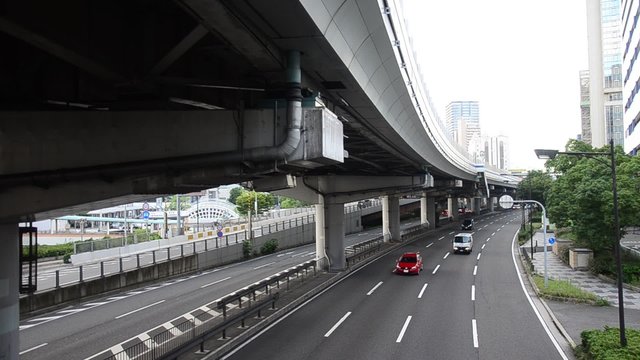 Traffic road at Kobe city in Kobe, Japan