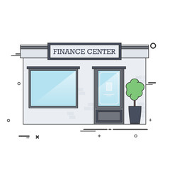 Vector Flat Illustration of Finance Center Building Facade.