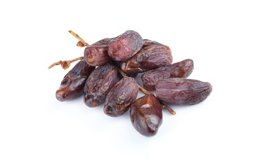 Medjool dates from above isolated on white background