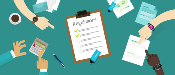 regulation law standard corporation document requirement - obrazy, fototapety, plakaty