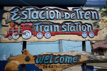 マチュピチュ駅の看板