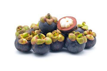 Isolated mangosteen on white background