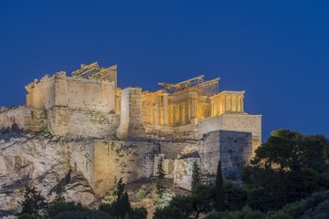 Night view of Acropolis at Athens