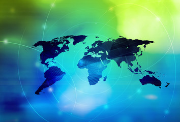 world map technology style